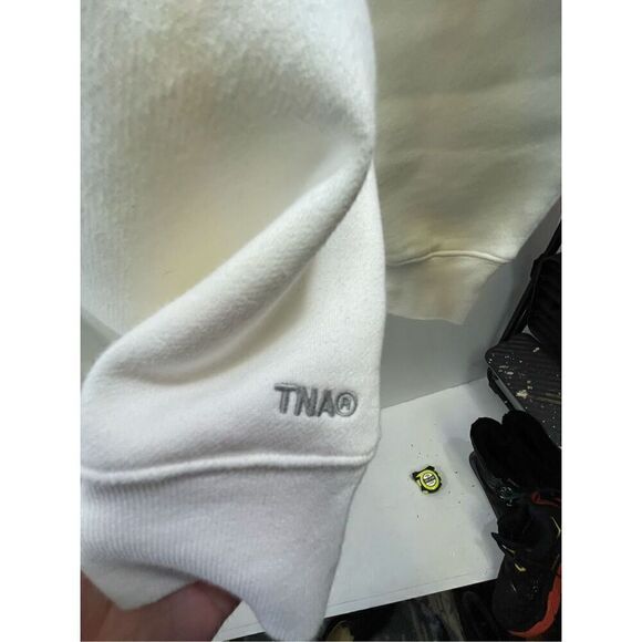 TNA Aritzia Sweatfleece Cozy Fleece Boyfriend Fit in Ivory Size XS - Picture 3 of 6